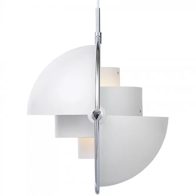 Lampa Wisząca Multi-Lite 32 Cm Chrome White Semi Matt Gubi