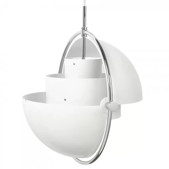 Lampa Wisząca Multi-Lite 32 Cm Chrome White Semi Matt Gubi