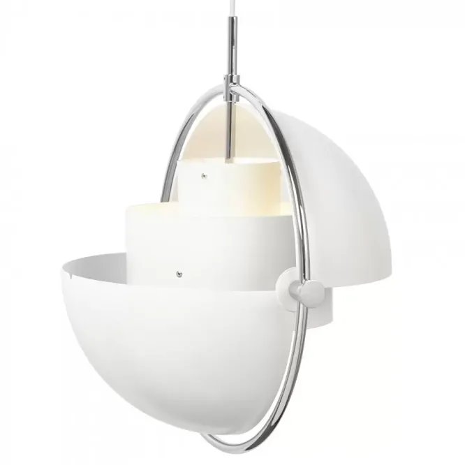 Lampa Wisząca Multi-Lite 32 Cm Chrome White Semi Matt Gubi