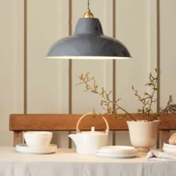 Lampa Wisząca Original 1227 Midi Wide Brass Elephant Grey Anglepoise