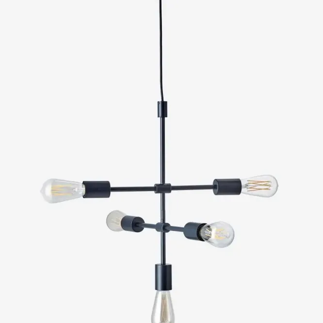Lampa Wisząca Piper 5 Ramienna Czarna Bolia