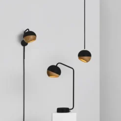 Lampa Wisząca Ray M Czarna Mater