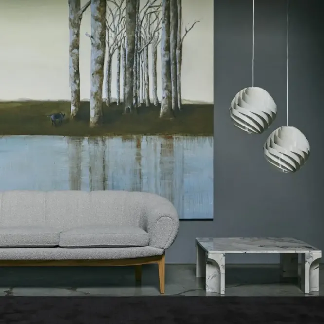 Lampa Wisząca Turbo 36 Cm Alabastrowa Biel Gubi