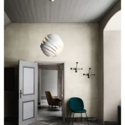 Lampa Wisząca Turbo 62 Cm Biała Matowa Gubi