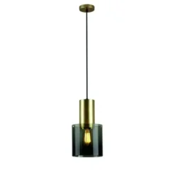 Lampa Wisząca Walter Duża Antracyt-Mosiądz Btc