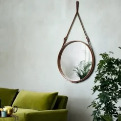 Lustro Ścienne Adnet 58 Cm Brązowe Gubi