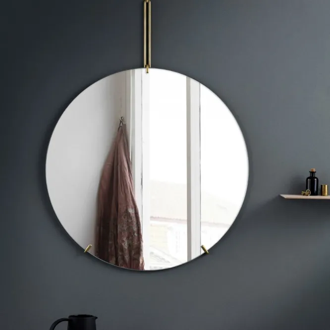 Lustro Ścienne 70 Cm Mosiężne Moebe