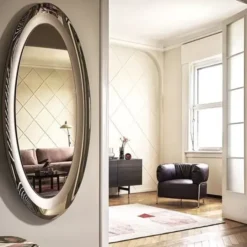 Lustro Surface Owalne Szare Calligaris