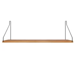 Półka Single 60 Cm Naturalny Dąb - Czarne Wsporniki Frama