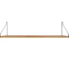 Półka Single 80 Cm Naturalny Dąb - Czarne Wsporniki Frama
