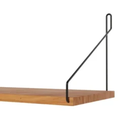 Półka Single 80 Cm Naturalny Dąb - Czarne Wsporniki Frama