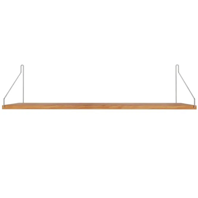 Półka Single 80 Cm Naturalny Dąb - Stalowe Wsporniki Frama