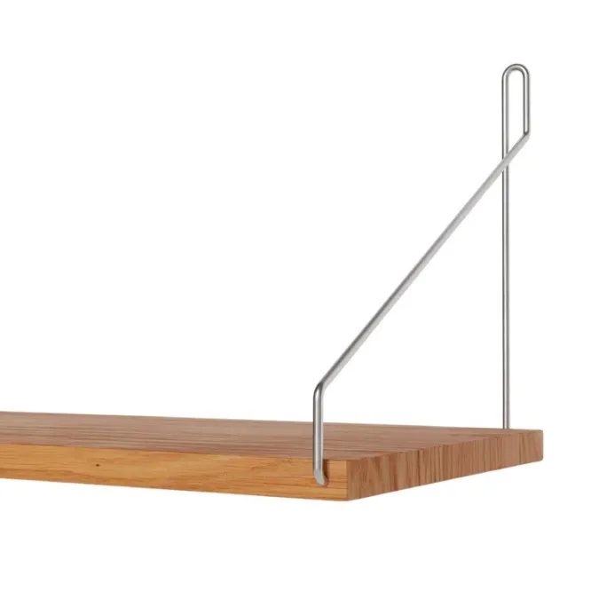 Półka Single 80 Cm Naturalny Dąb - Stalowe Wsporniki Frama
