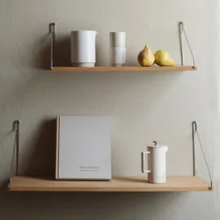 Półka Single 60 Cm Naturalny Dąb - Stalowe Wsporniki Frama