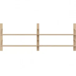 Półka Strap Living 06 Dąb Bielony - Skóra Cognac Bolia