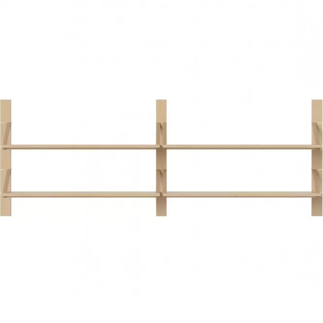 Półka Strap Living 06 Dąb Bielony - Skóra Cognac Bolia