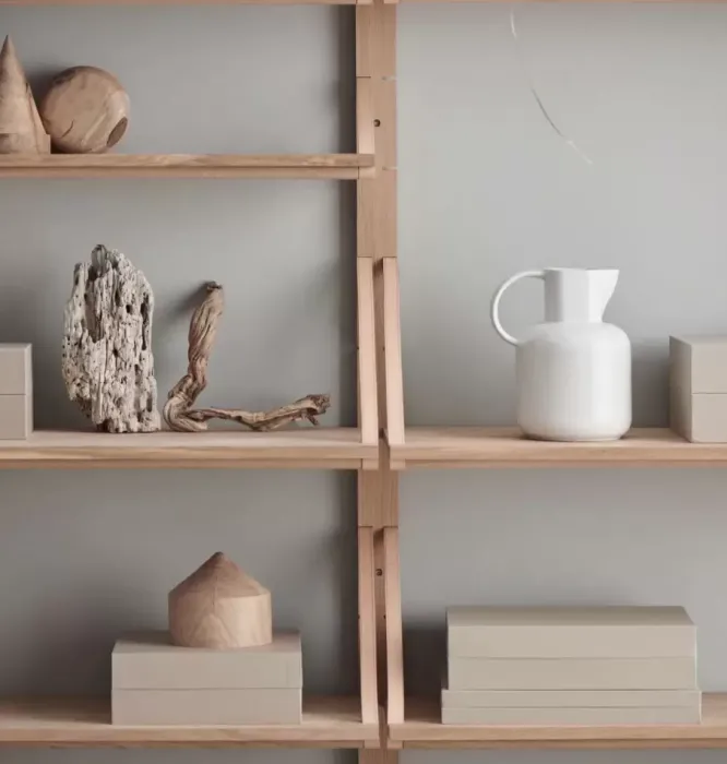 Półka Strap Living 06 Dąb Bielony - Skóra Cognac Bolia