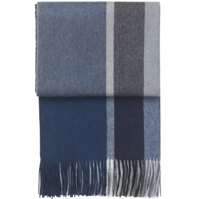 Pled Manhattan Dark Blue-Asphalt Elvang