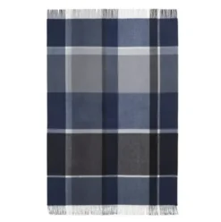 Pled Manhattan Dark Blue-Asphalt Elvang