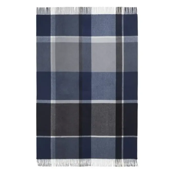 Pled Manhattan Dark Blue-Asphalt Elvang
