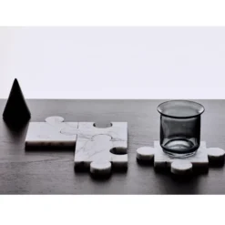 Podkładki Stonecut Puzzle Coasters Białe Tre Product