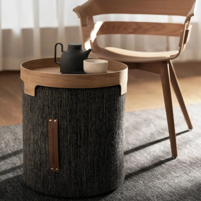Pufa Björk Ciemnoszara Design House Stockholm