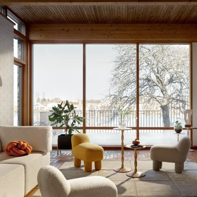 Pufa Lulu Żółta Design House Stockholm