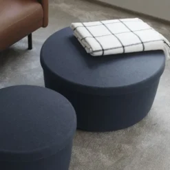 Pufa Ze Schowkiem Hide 72 Cm Niebieska Normann Copenhagen