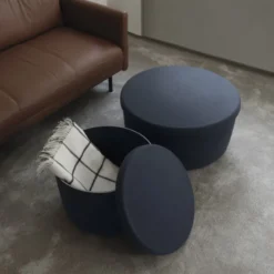 Pufa Ze Schowkiem Hide 52 Cm Niebieska Normann Copenhagen