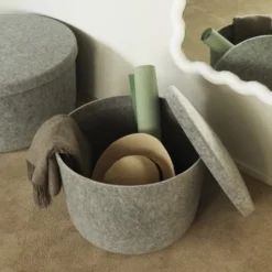 Pufa Ze Schowkiem Hide 52 Cm Szara Normann Copenhagen
