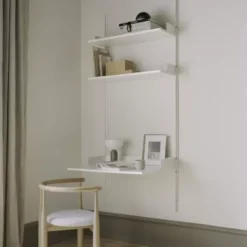 Regał Ścienny Z Biurkiem Study Biały New Works