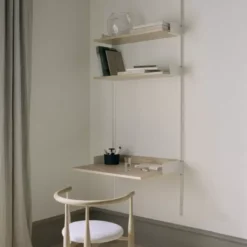 Regał Ścienny Z Biurkiem Study Dębowo-Białe New Works