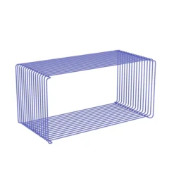 Regał Modułowy Panton Wire Niebieski Z Marmurową, Czarną Półką Montana