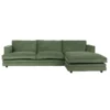 Sofa Agir Z Szezlongiem 285X155 Cm Velvety Zielona Furninova