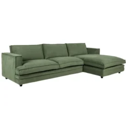 Sofa Agir Z Szezlongiem 285X155 Cm Velvety Zielona Furninova