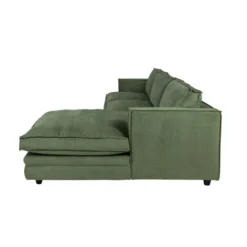 Sofa Agir Z Szezlongiem 285X155 Cm Velvety Zielona Furninova