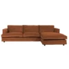 Sofa Agir Z Szezlongiem 285X155 Cm Velvety Ceglasta Furninova