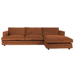 Sofa Agir Z Szezlongiem 285X155 Cm Velvety Ceglasta Furninova
