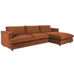 Sofa Agir Z Szezlongiem 285X155 Cm Velvety Ceglasta Furninova