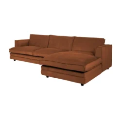 Sofa Agir Z Szezlongiem 285X155 Cm Velvety Ceglasta Furninova