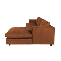 Sofa Agir Z Szezlongiem 285X155 Cm Velvety Ceglasta Furninova