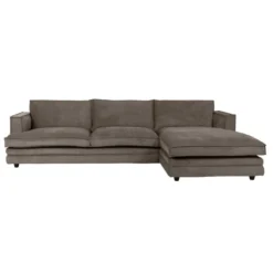 Sofa Agir Z Szezlongiem 285X155 Cm Velvety Taupe Furninova
