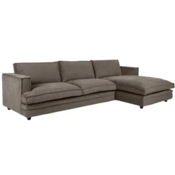 Sofa Agir Z Szezlongiem 285X155 Cm Velvety Taupe Furninova