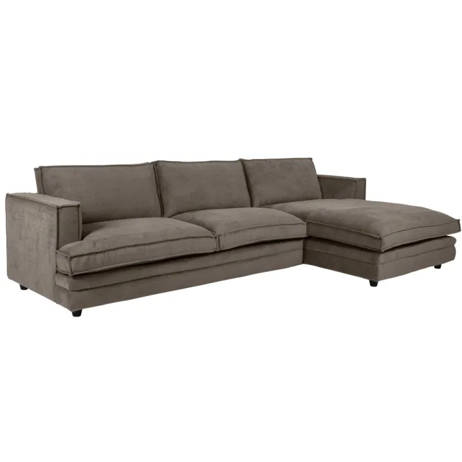 Sofa Agir Z Szezlongiem 285X155 Cm Velvety Taupe Furninova