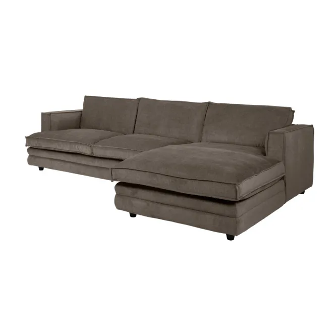 Sofa Agir Z Szezlongiem 285X155 Cm Velvety Taupe Furninova