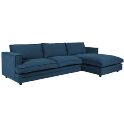 Sofa Agir Z Szezlongiem 285X155 Cm Velvety Granatowa Furninova