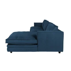 Sofa Agir Z Szezlongiem 285X155 Cm Velvety Granatowa Furninova