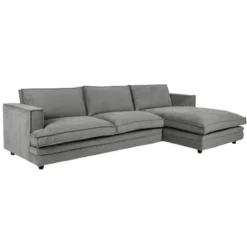 Sofa Agir Z Szezlongiem 285X155 Cm Velvety Szara Furninova