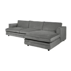 Sofa Agir Z Szezlongiem 285X155 Cm Velvety Szara Furninova