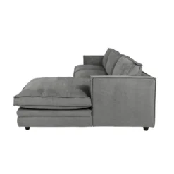 Sofa Agir Z Szezlongiem 285X155 Cm Velvety Szara Furninova